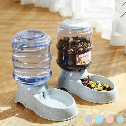 3.8L Automatic Gravity Pet Feeder & Water Dispenser for Small & Medium Pets