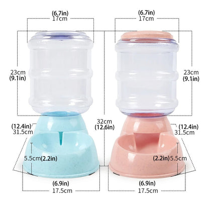 3.8L Automatic Gravity Pet Feeder & Water Dispenser for Small & Medium Pets
