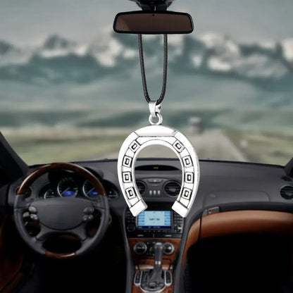 Lucky Horseshoe House Car Pendant Rearview Mirror Ornament