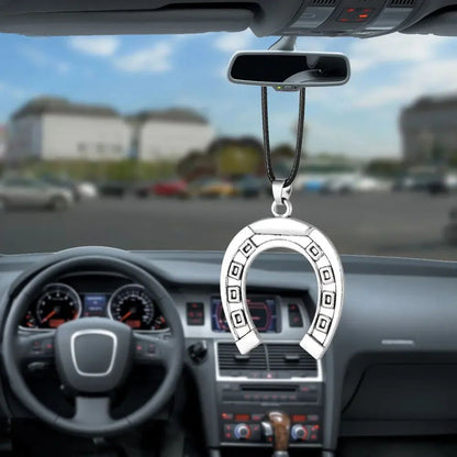 Lucky Horseshoe House Car Pendant Rearview Mirror Ornament
