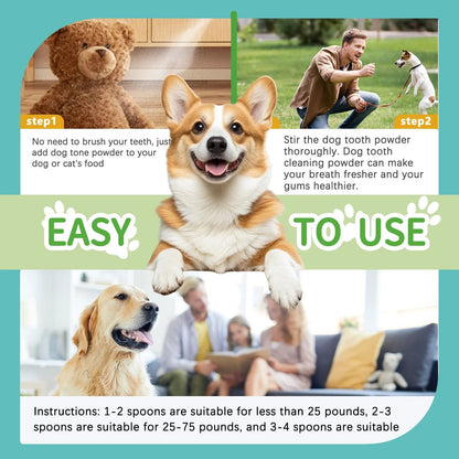 Mint Herbal Pet Teeth Cleaning Powder for Dogs & Cats