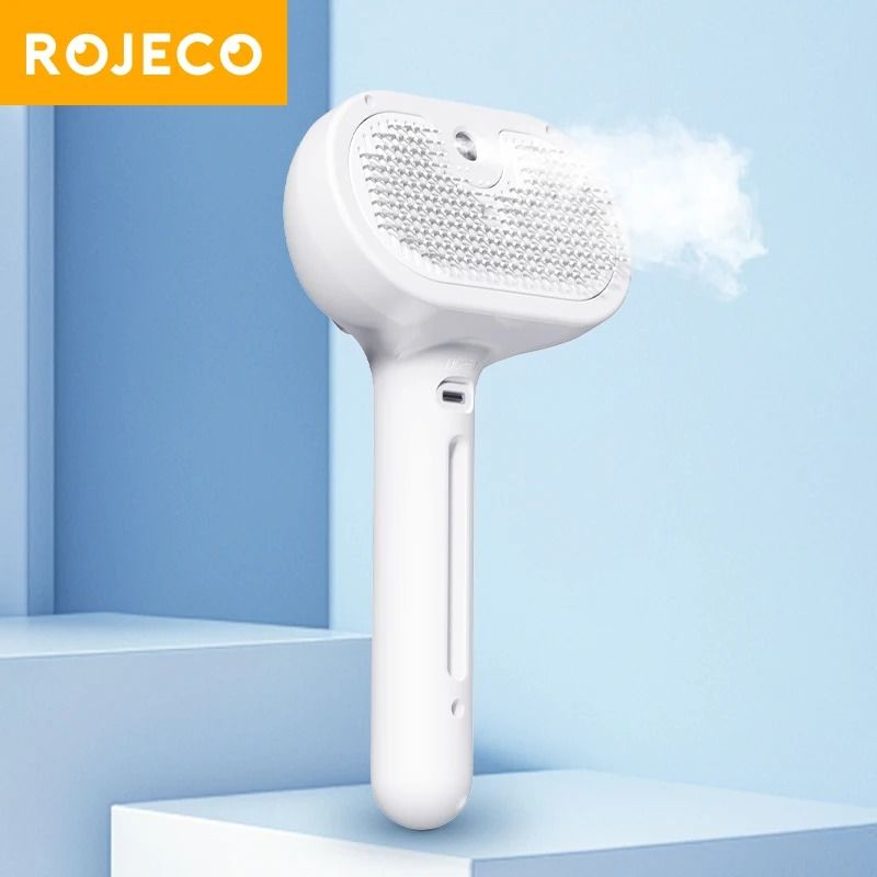 ROJECO Steam Pet Grooming Brush Electric Hair Straightener Comb for Cats and Dogs
