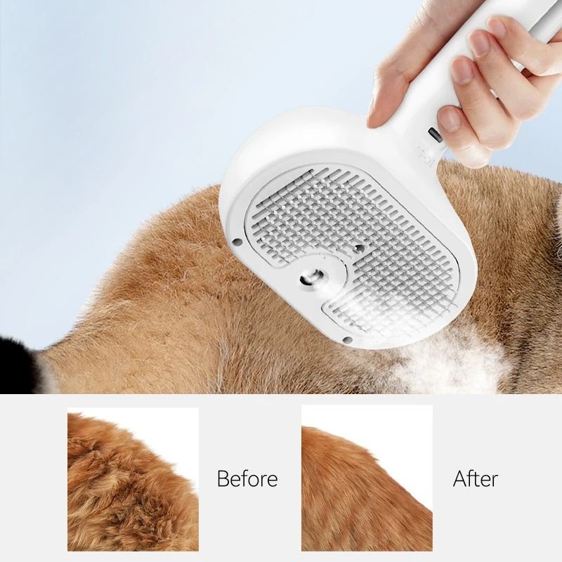 ROJECO Steam Pet Grooming Brush Electric Hair Straightener Comb for Cats and Dogs