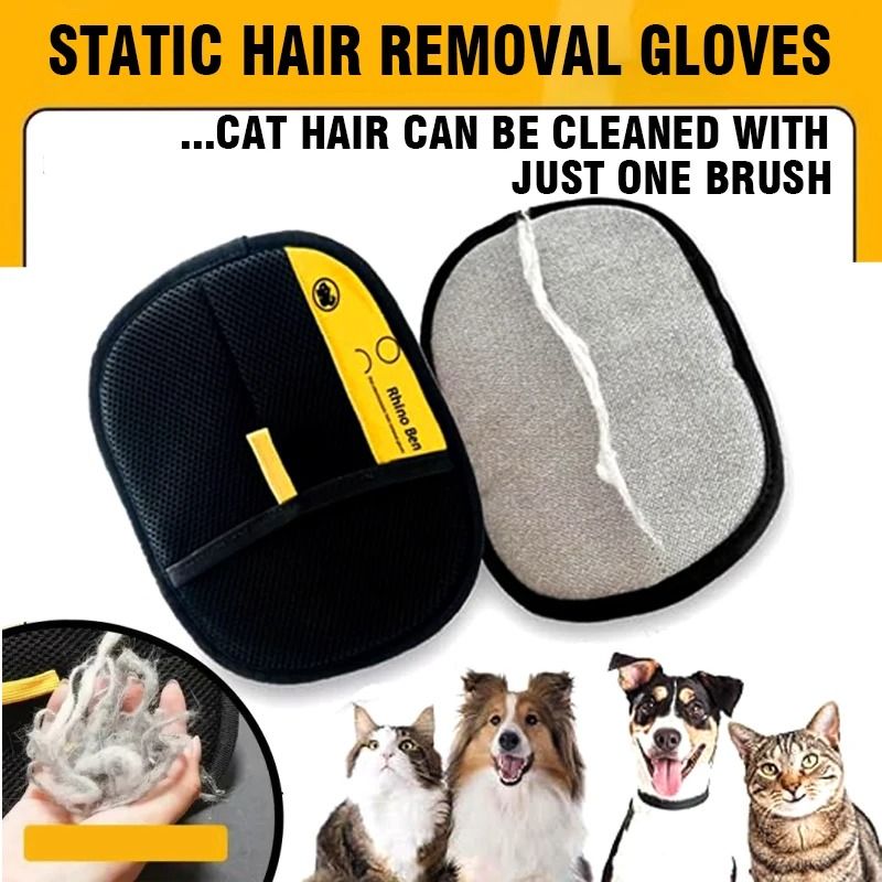 Electrostatic Pet Hair Removal Glove Two Way Grooming Brush for Cats and Dogs