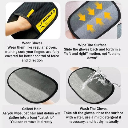Electrostatic Pet Hair Removal Glove Two Way Grooming Brush for Cats and Dogs