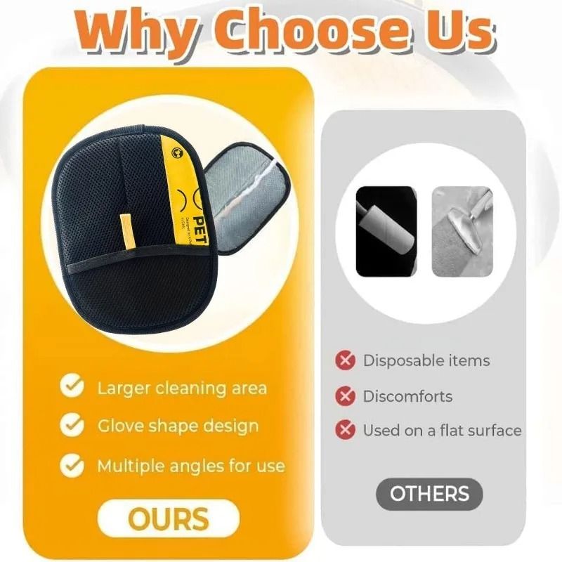 Electrostatic Pet Hair Removal Glove Two Way Grooming Brush for Cats and Dogs