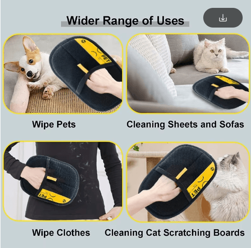 FurSweep 2-in-1 Pet Hair Remover Grooming Glove & Lint Roller