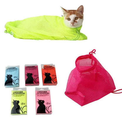 Adjustable Mesh Grooming & Bath Bag for Calm, No-Scratch Care