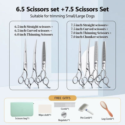 Fenice Professional Pet Grooming Scissors Set for Dogs and Cats