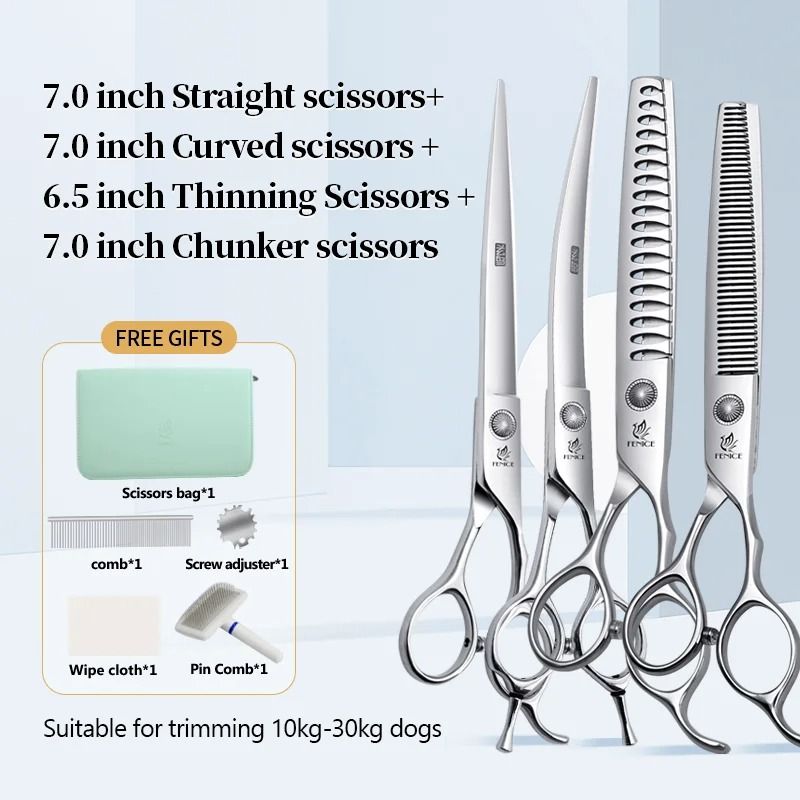 Fenice Professional Pet Grooming Scissors Set for Dogs and Cats