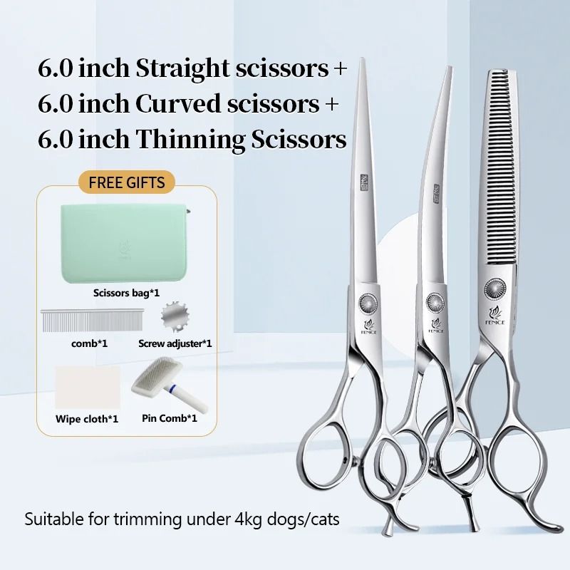 Fenice Professional Pet Grooming Scissors Set for Dogs and Cats