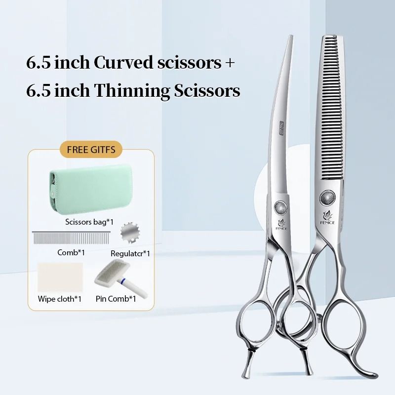 Fenice Professional Pet Grooming Scissors Set for Dogs and Cats