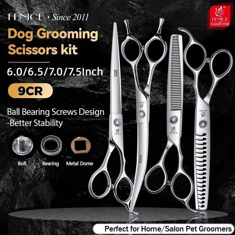 Fenice Professional Pet Grooming Scissors Set for Dogs and Cats