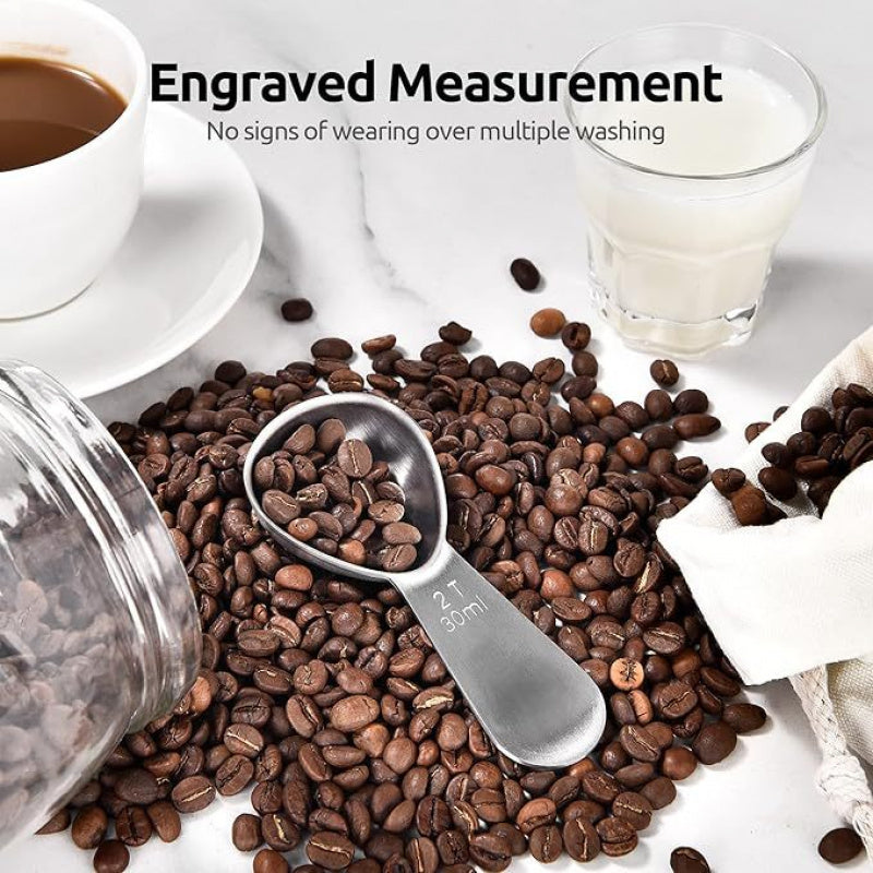 Stainless Steel Coffee Spoon Short Handle Graduated Measuring Scoop