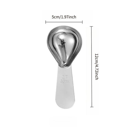 Stainless Steel Coffee Spoon Short Handle Graduated Measuring Scoop