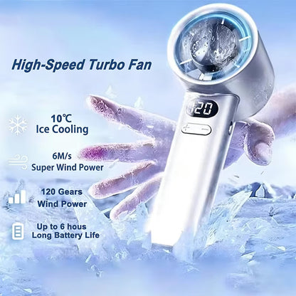 ArcticFlow Portable Mini Fan with Ice Cooling & LED Display