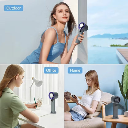 ArcticFlow Portable Mini Fan with Ice Cooling & LED Display