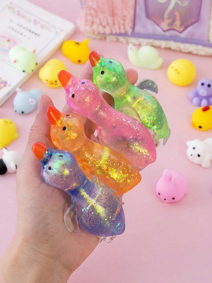 Crystal Glitter Animal Squishy Toy Slow Rebound Stress Relief Toy for Kids & Adults