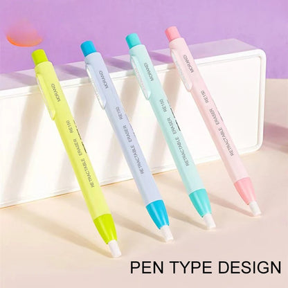 Retractable Precision Eraser Pen for Sketching and School Supplies