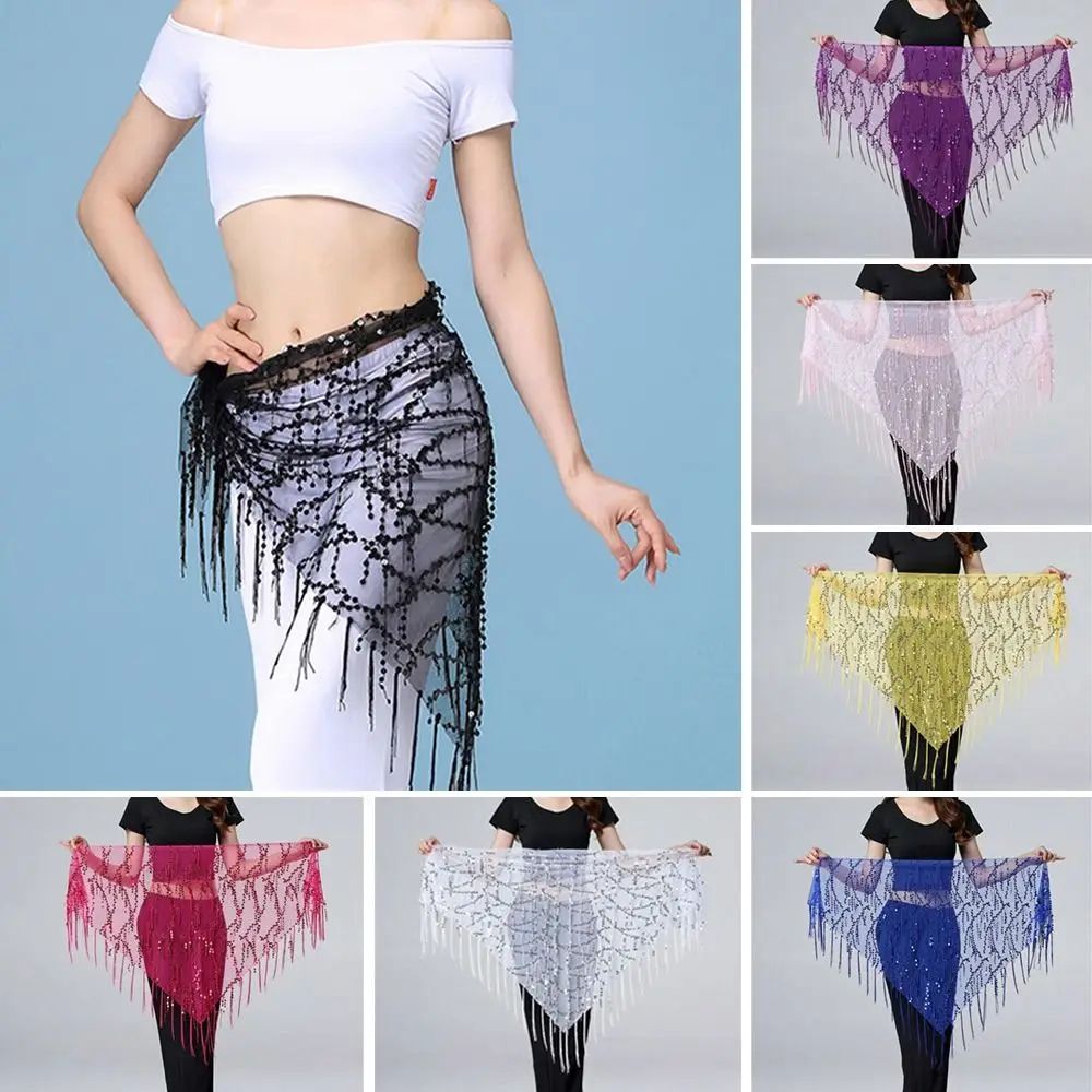 Sequins Tassel Belly Dance Hip Scarf Waist Belt
