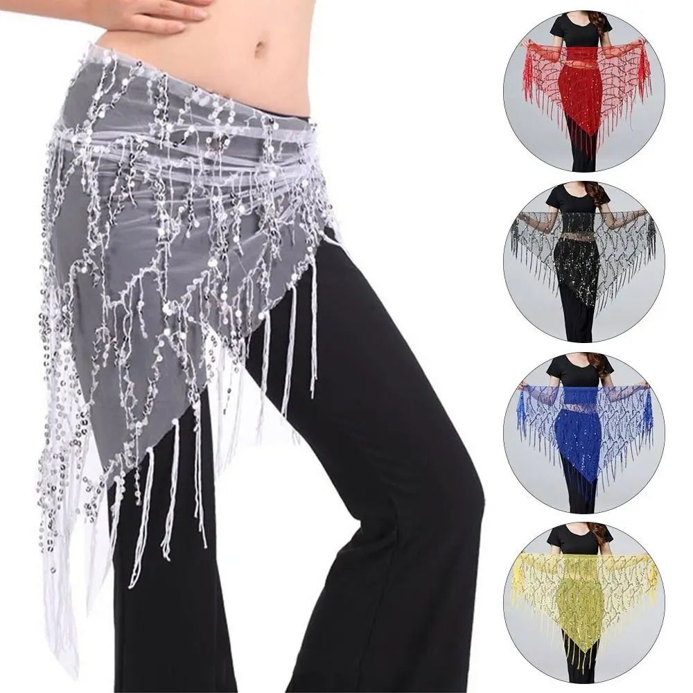 Sequins Tassel Belly Dance Hip Scarf Waist Belt