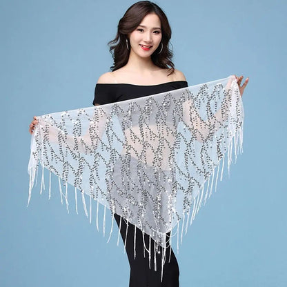 Sequins Tassel Belly Dance Hip Scarf Waist Belt