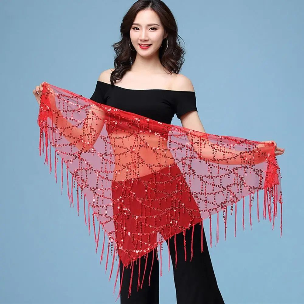 Sequins Tassel Belly Dance Hip Scarf Waist Belt