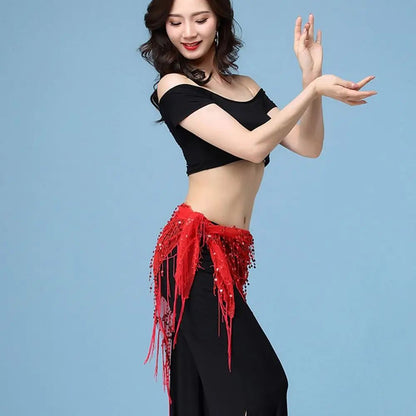 Sequins Tassel Belly Dance Hip Scarf Waist Belt