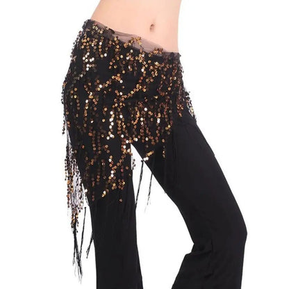 Sequins Tassel Belly Dance Hip Scarf Waist Belt