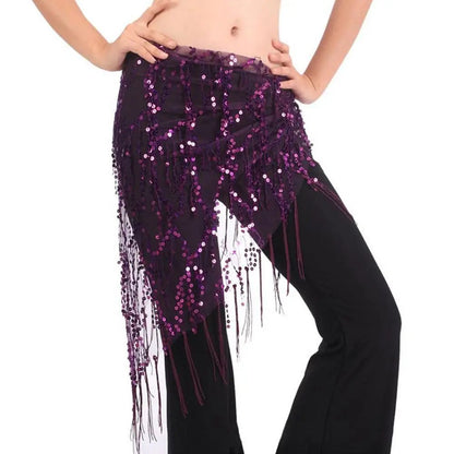 Sequins Tassel Belly Dance Hip Scarf Waist Belt