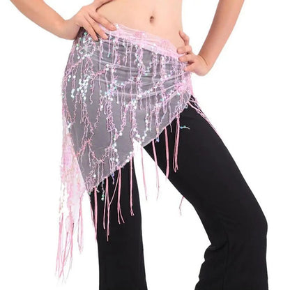Sequins Tassel Belly Dance Hip Scarf Waist Belt