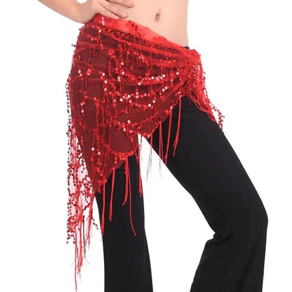 Sequins Tassel Belly Dance Hip Scarf Waist Belt