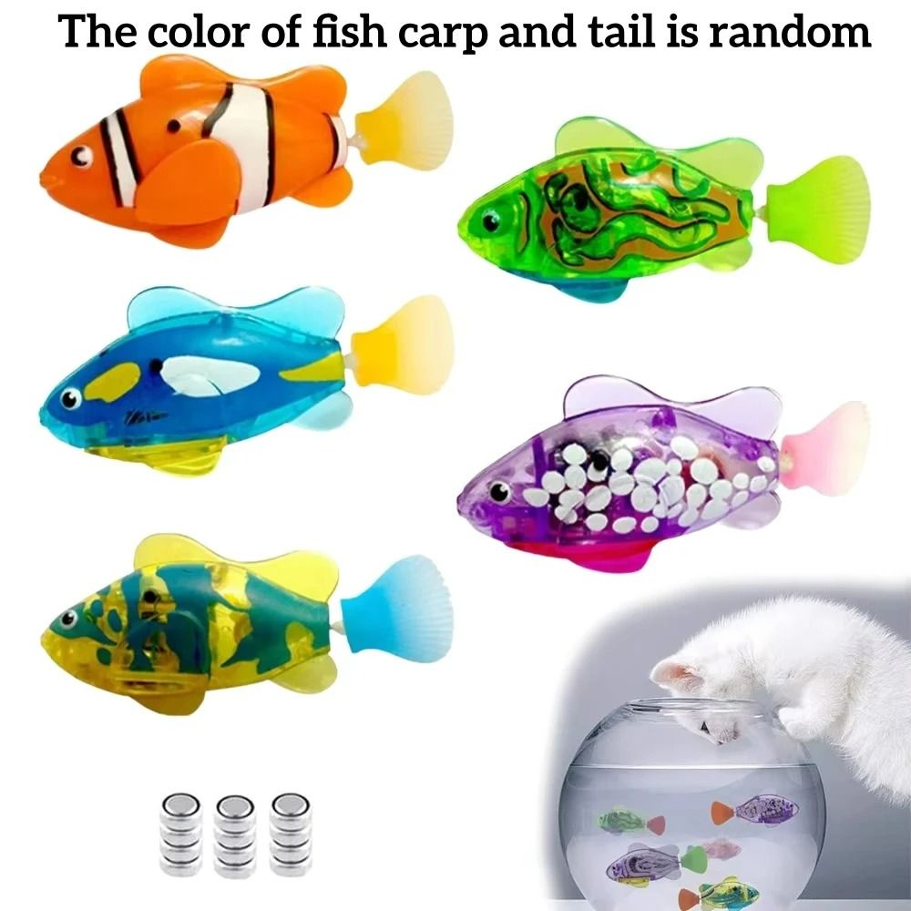 LED Inductive Interactive Swimming Robot Fish Toy