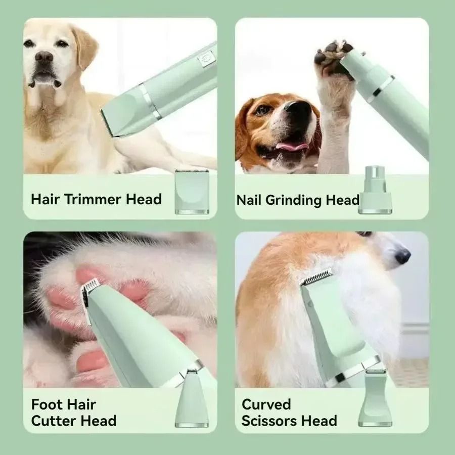 4 in 1 Cordless Pet Grooming Clippers for Dogs and Cats