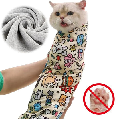 Adjustable Cat Calming Wrap Anti Scratch Cat Grooming Wrap for Nail Clipping and Medicine Care