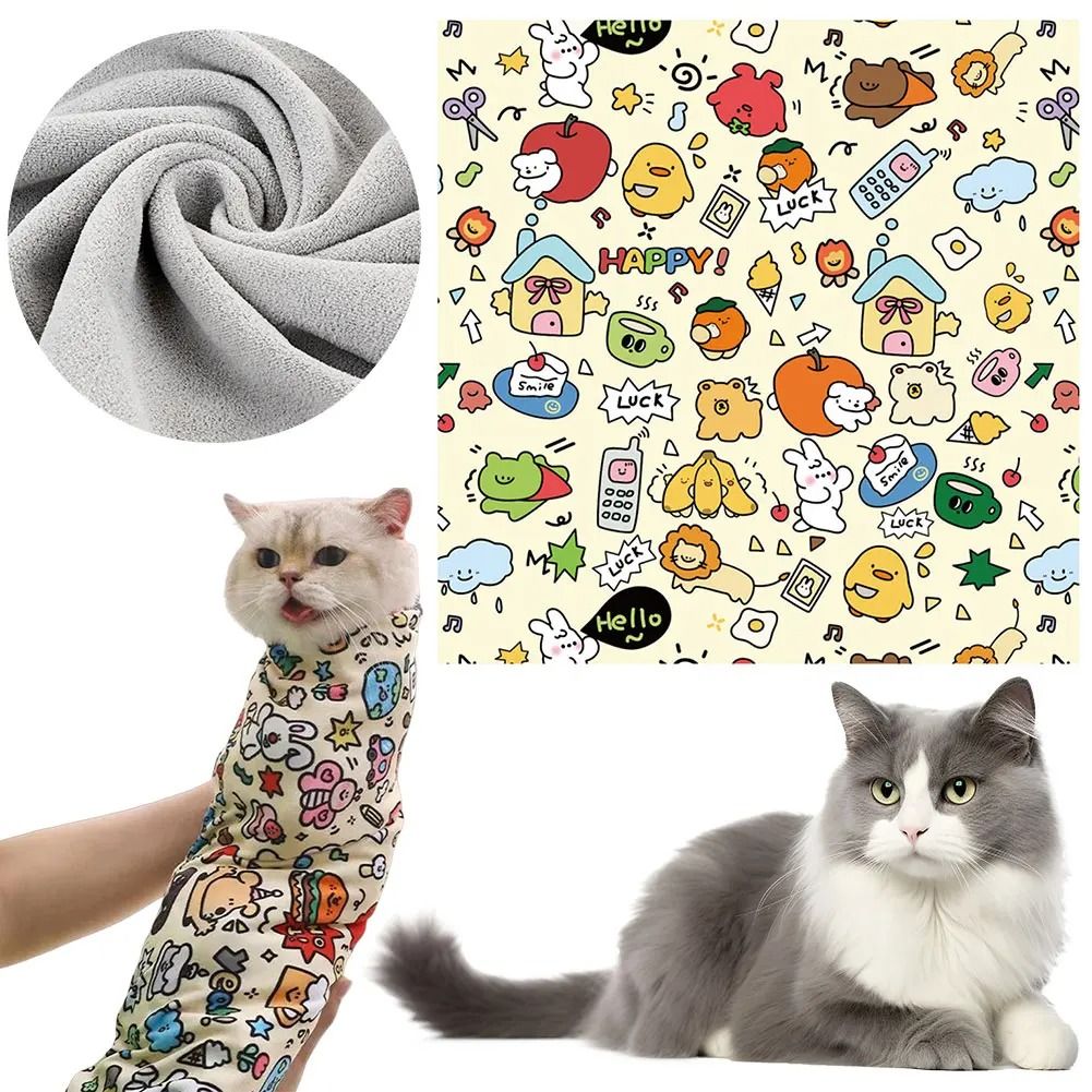 Adjustable Cat Calming Wrap Anti Scratch Cat Grooming Wrap for Nail Clipping and Medicine Care