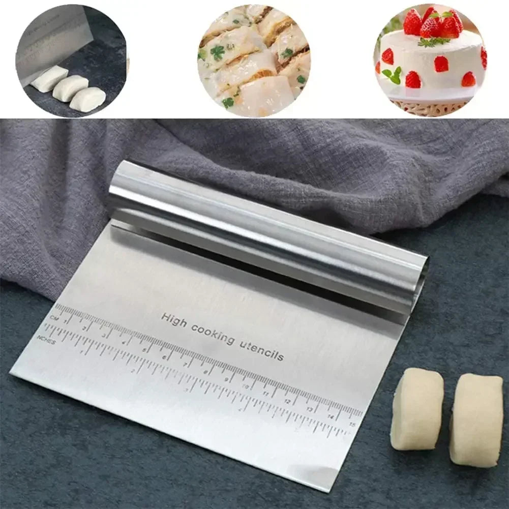 Premium Stainless Steel Cake Scraper & Fondant Spatula Set DIY Baking Tools