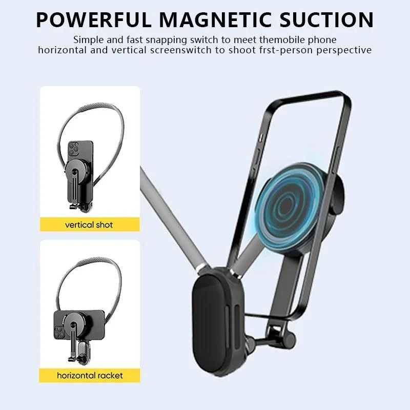 Magnetic Neck Mount Silicone Phone Holder for Hands-Free Video Recording
