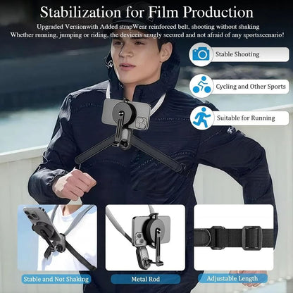 Magnetic Neck Mount Silicone Phone Holder for Hands-Free Video Recording