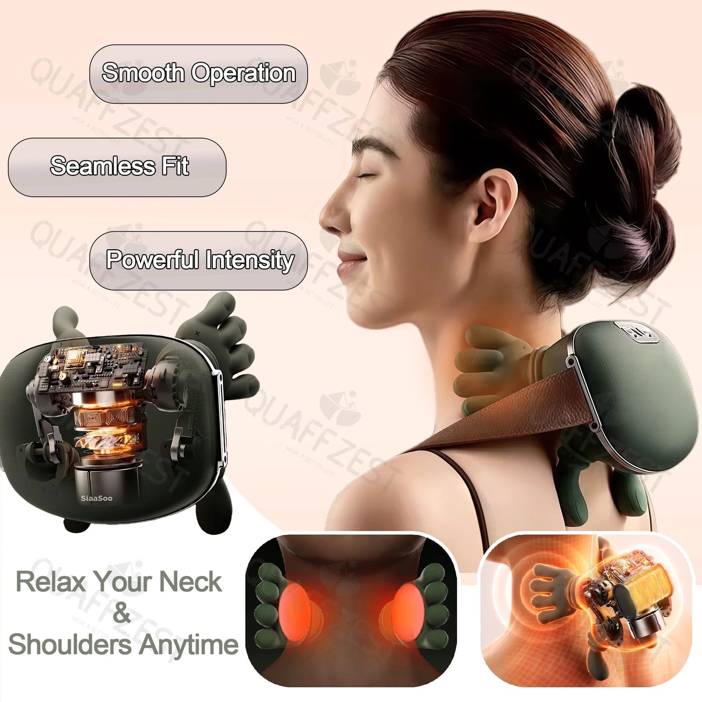 Bionic Finger Neck Massager – Electric Deep Tissue Shoulder & Back Massage Device with Heat