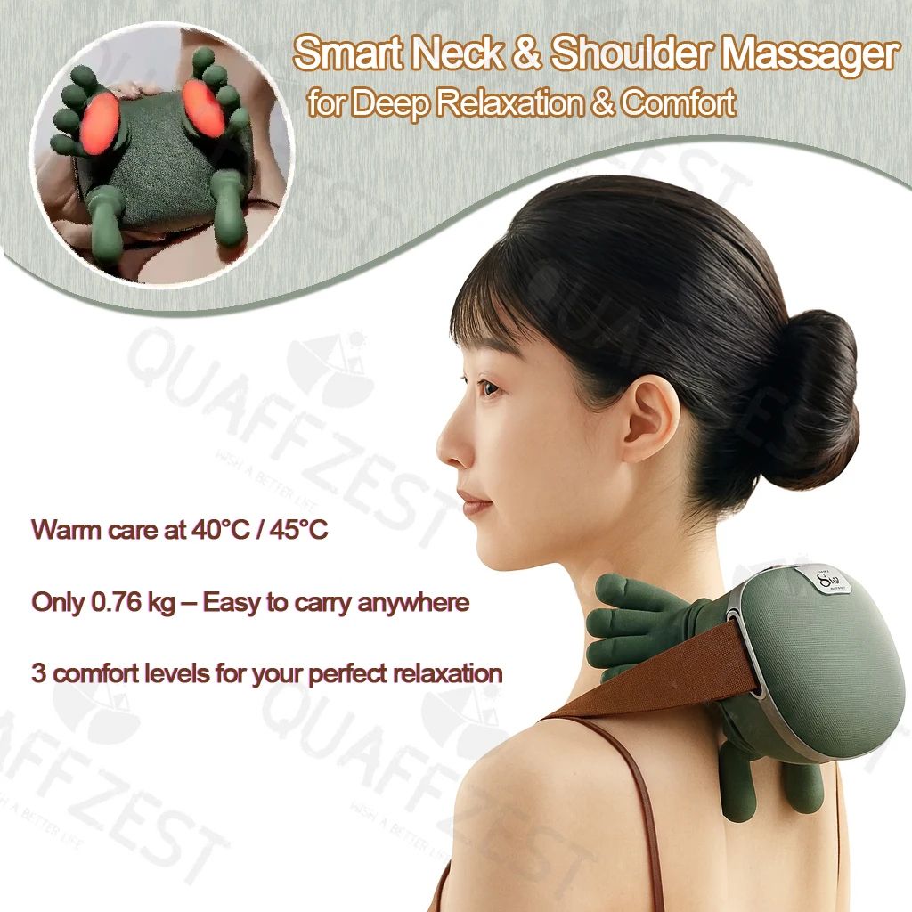 Bionic Finger Neck Massager – Electric Deep Tissue Shoulder & Back Massage Device with Heat
