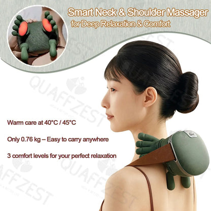 Bionic Finger Neck Massager – Electric Deep Tissue Shoulder & Back Massage Device with Heat