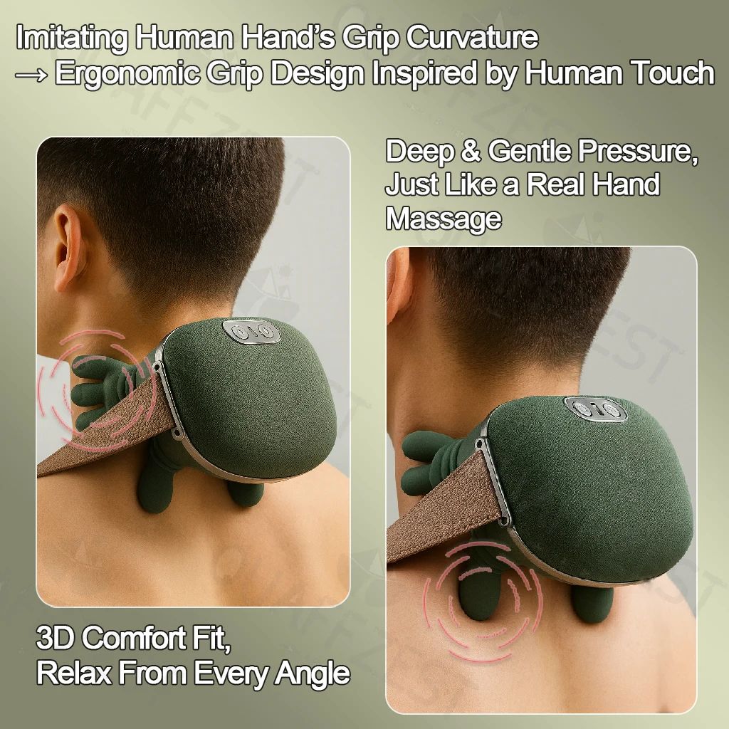 Bionic Finger Neck Massager – Electric Deep Tissue Shoulder & Back Massage Device with Heat