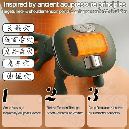 Bionic Finger Neck Massager – Electric Deep Tissue Shoulder & Back Massage Device with Heat