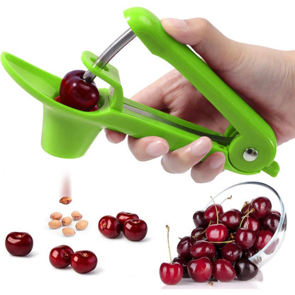 Heavy Duty Cherry Pitter Tool & Seed Remover with Space Saving Lock Design