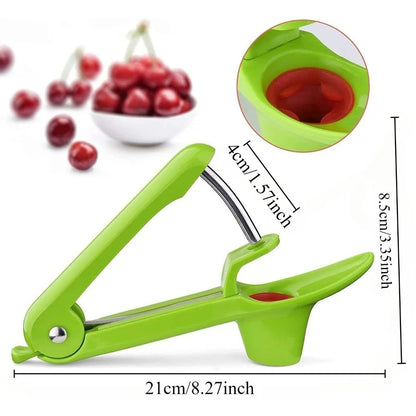 Heavy Duty Cherry Pitter Tool & Seed Remover with Space Saving Lock Design
