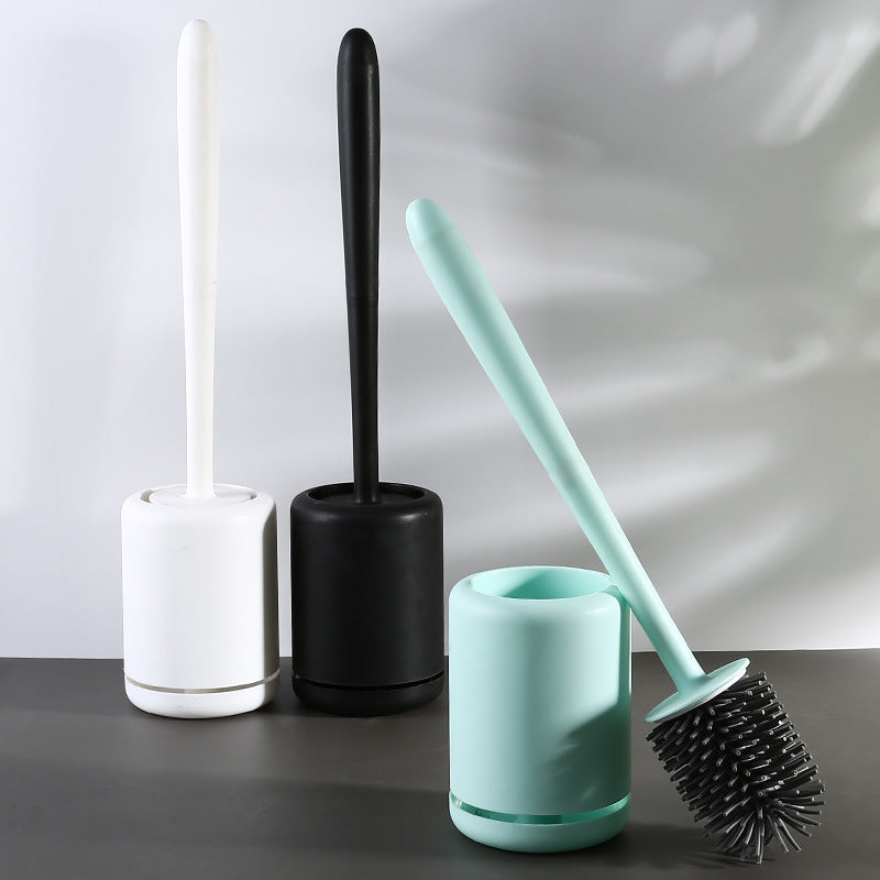 QuickDry Silicone Toilet Brush & Holder Set for Deep Bathroom Cleaning