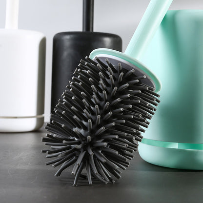 QuickDry Silicone Toilet Brush & Holder Set for Deep Bathroom Cleaning