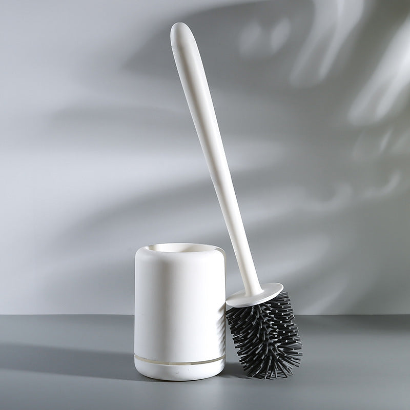 QuickDry Silicone Toilet Brush & Holder Set for Deep Bathroom Cleaning