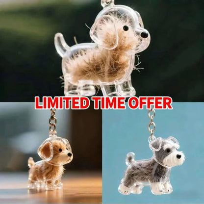 Pet Fur Keepsake Keychain for Dog Lovers – Cute Hair Storage Bag Charm